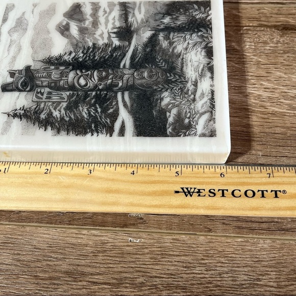 Bill Devine Etched Marble Desk Pen Holder‎ 1979 Vintage Totem Alaskan - Picture 7 of 10